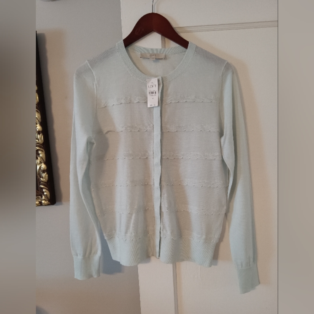 LOFT LIGHT TEAL MEDIUM SWEATER